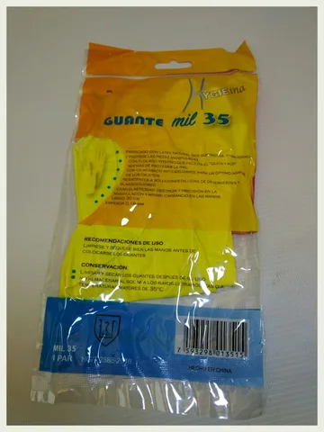 Guante de latex domestico Amarillo (par)