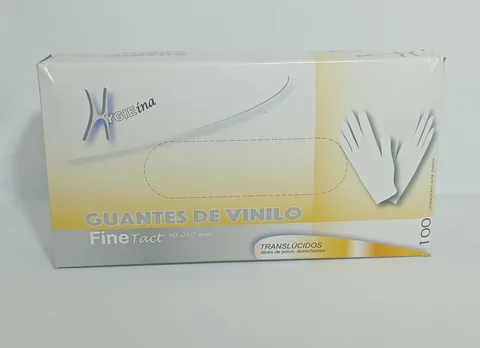 Caja Guantes de Vinilo Natural Blanco (100 u)